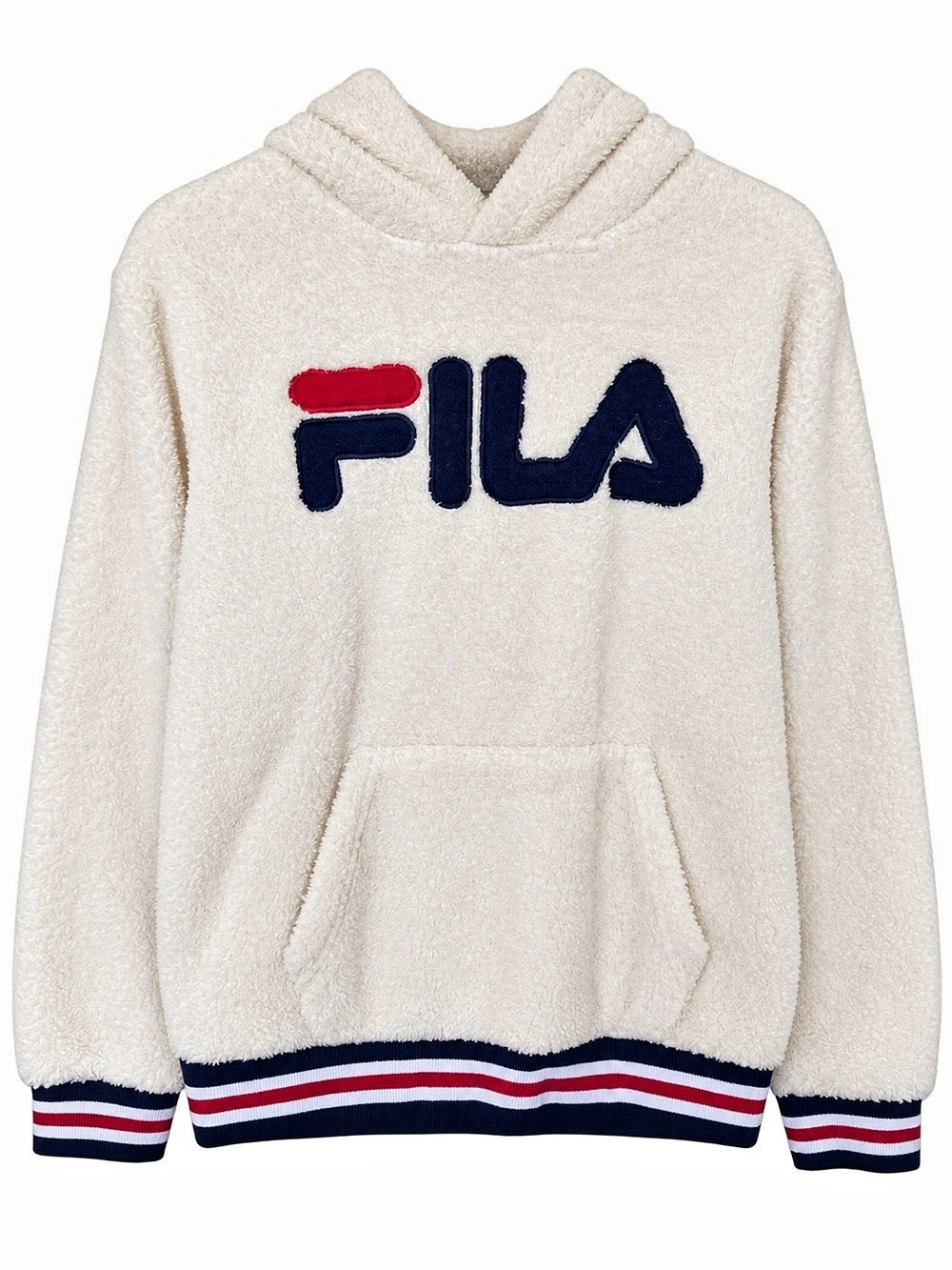 FILA Girls XL 14/16 White Sherpa Fuzzy Logo Hoodie Teddy Fleece
